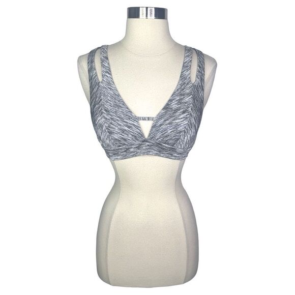 BECCA Sundance Split Halter Bikini Top - Gray - Size Small - Picture 2 of 8
